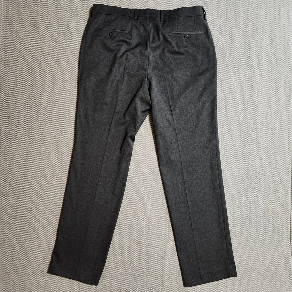 Lauren Ralph Lauren Mens Charcoal Grey Dress Pants 34W 30L Stretch Flat Front